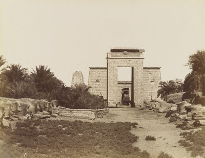 Karnak Sphinxes and the Pylon of Ptolemy by Antonio Beato