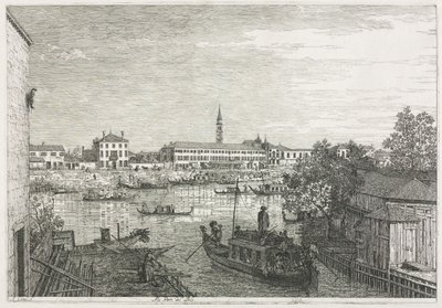 The Harbor at Dolo by Giovanni Antonio Canal