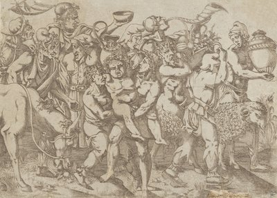 Silenus Carried, 1543 by Antonio Fantuzzi
