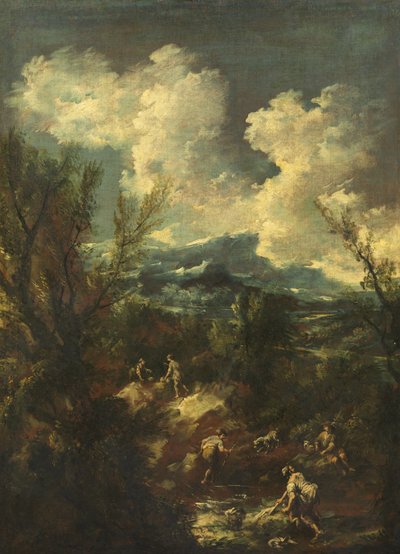 Landscape with Washerwomen, 1711-35 by Antonio Francesco Peruzzini