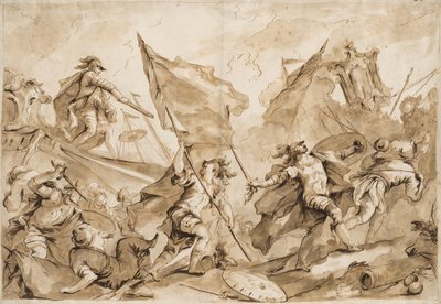 Jacopo Marcello Directing the Assault of Gallipoli by Antonio Guardi