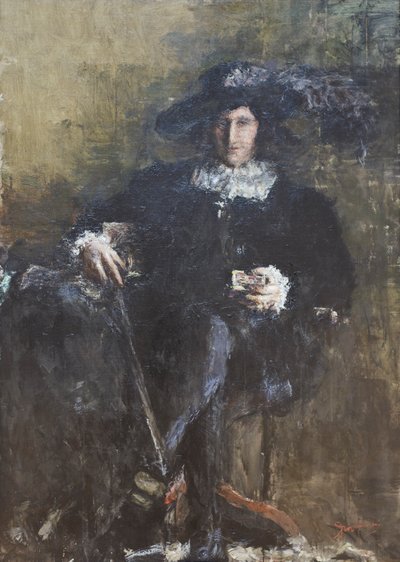 Seated Musketeer by Antonio Mancini