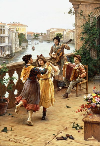 On a Venetian Balcony by Antonio Ermolao Paoletti