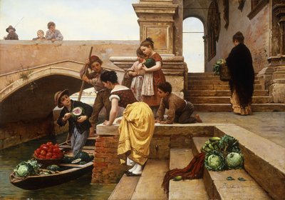 Young Venetian Vendors by Antonio Ermolao Paoletti