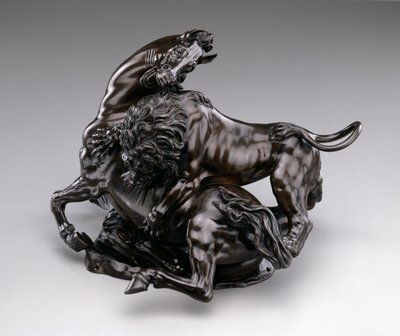 Lion attacking horse by Antonio Susini