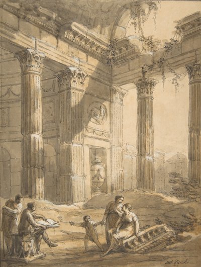 Artist Among Ruins, 18th century by Antonio Zucchi