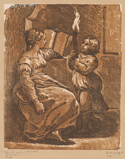 Sibyl Reading with Child by Antonio da Trento (attributed to)
