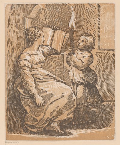 Reading Sibyl with Child by Antonio da Trento (attributed to)