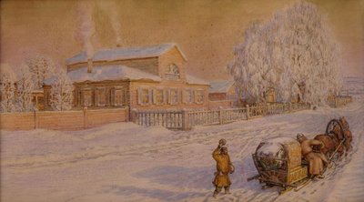 Our House in Ryabovo, 1918-1919 by Apollinari Mikhailovich Vasnetsov