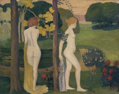 Two Nudes in a Landscape by Aristide Maillol