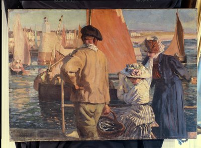 The Harbour at Nantes by Armand Joseph Bonamy