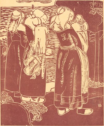 Three Breton Women with Infants by Armand Séguin