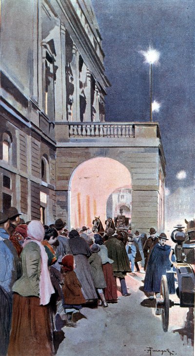 The Curious in Front of the Teatro alla Scala by Arnaldo Ferraguti