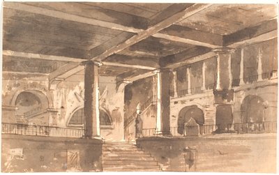 Hall with Stairs, Columns, and Vaults by Aron Wallick