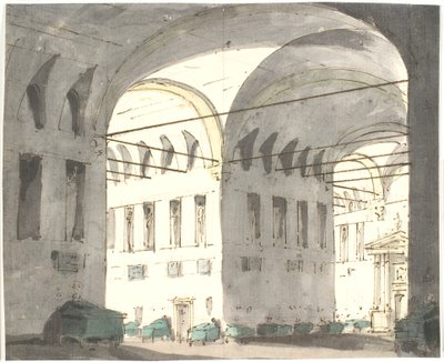 Interior with Large Arches and Beds by Aron Wallick