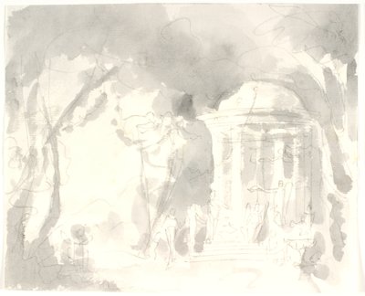 Round Temple with Winged Figures Surrounded by Trees by Aron Wallick