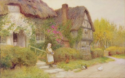 Feeding the Chickens by Arthur Claude Strachan