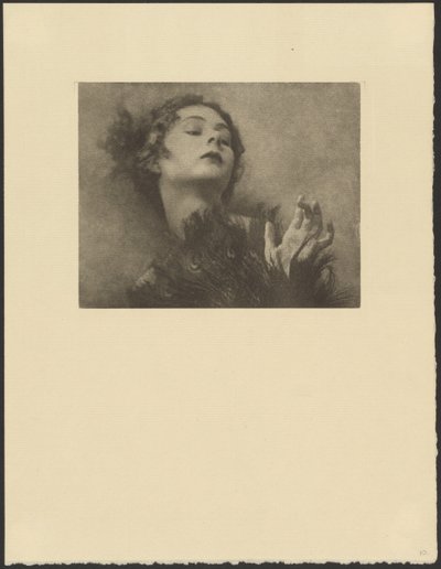 Woman with Peacock-Feather Fan by Arthur F. Kales