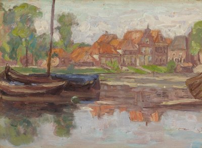 Boating Scene, Possibly in Holland by Arthur Haythorne Studd