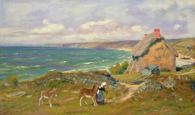 A West Country Coastal Scene by Arthur Hughes