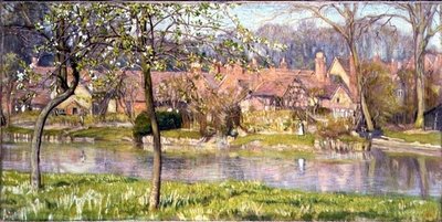 Houses and a River by Arthur Joseph Gaskin