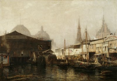 North River Pierhead, 1877 by Arthur Quartley