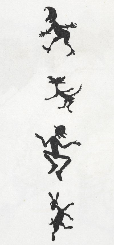 Elves and dogs by Arthur Rackham