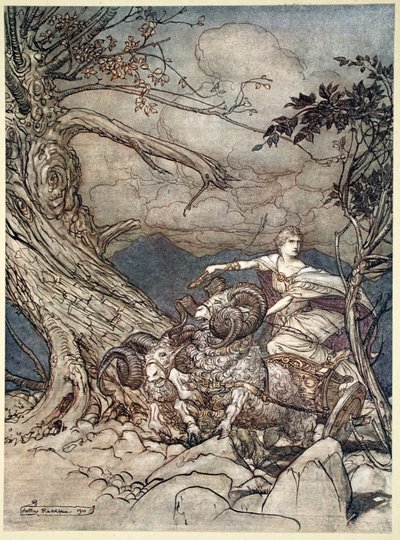 Fricka Approaches in Anger by Arthur Rackham