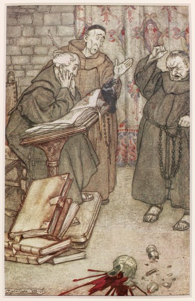 Illustration of The Jackdaw of Rheims by Arthur Rackham