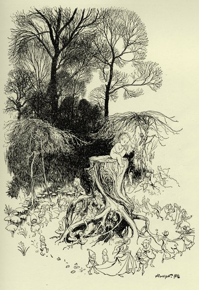 Peter Pan and Fairies by Arthur Rackham