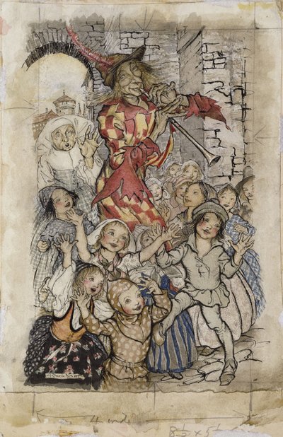 The Pied Piper and the Children by Arthur Rackham