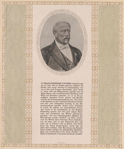 Franz Baron Hein by Artist Unknown