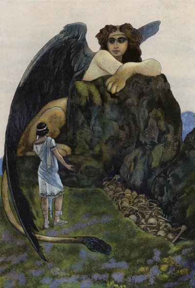 Oedipus and the sphinx by Artus Scheiner