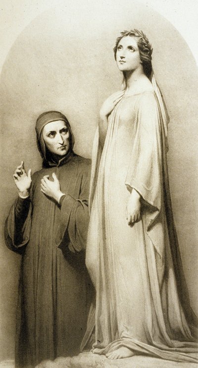 Dante and Beatrice by Ary (after) Scheffer