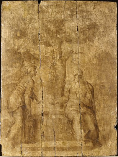 Christ and the Woman of Samaria by Ascribed to Michelangelo