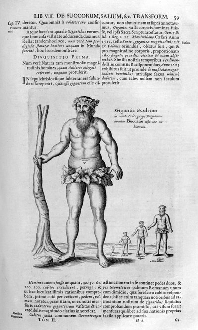 Antediluvian giants, 1678 by Athanasius Kircher