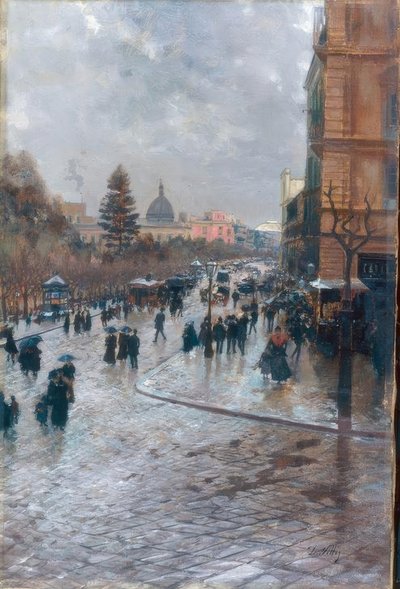 Street in Paris by Attilio Pratella