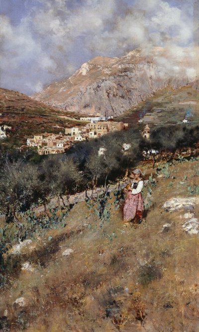 View of Capri by Attillo Pratella