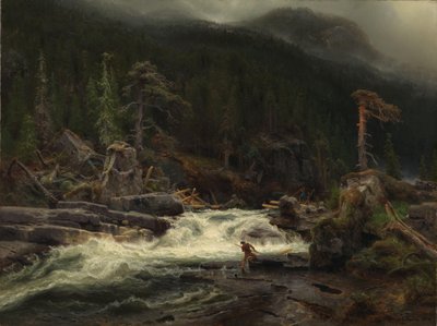 Waterfall in Telemark by August Cappelen