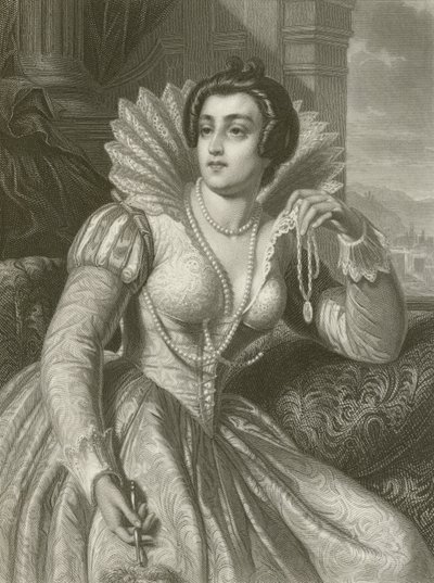 Julia Imperiali (engraving) by August Friedrich Pecht