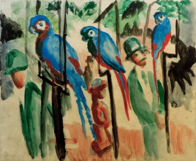 With the Parrots by August Macke