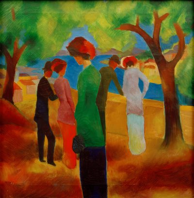 Lady in Green Jacket by August Macke