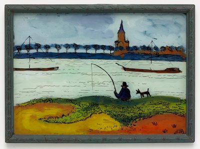 River Landscape with Angler by August Macke