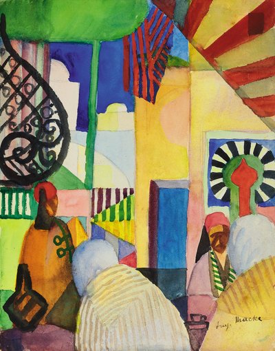 In the Bazaar, 1914 by August Macke
