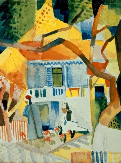 Courtyard of the Country House in St. Germain by August Macke