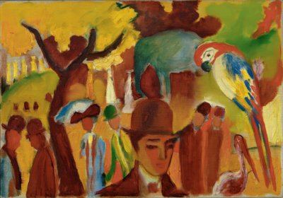 Small Zoological Garden in Brown and Yellow by August Macke