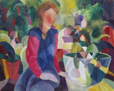 Girl with Fishbowl. 1914 by August Macke