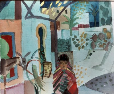 Girl with Horse and Donkey by August Macke
