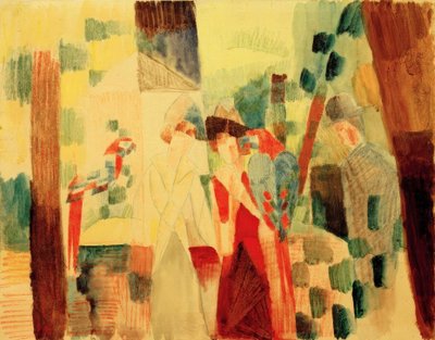 Man and Woman with Parrots by August Macke