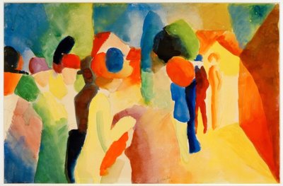 With Yellow Jacket by August Macke